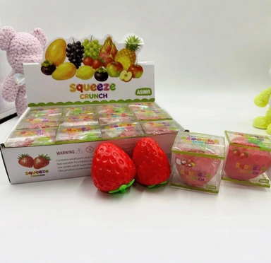 Strawberry Squishy - Clay & Building Block Filling