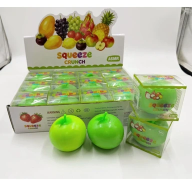 Green Apple Squishy - Clay & Building Block Filling