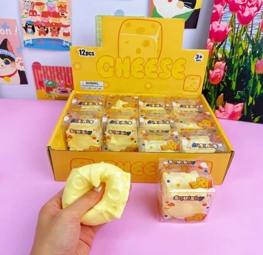 Cheese Squishy - Clay & Building Block Filling